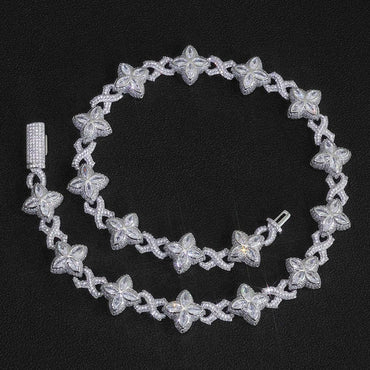 8mm Thorn Style Figure 8 Chain Zircon Necklace Hip Hop Bling for Women | Caratix Jewelry - CaratixJewelry