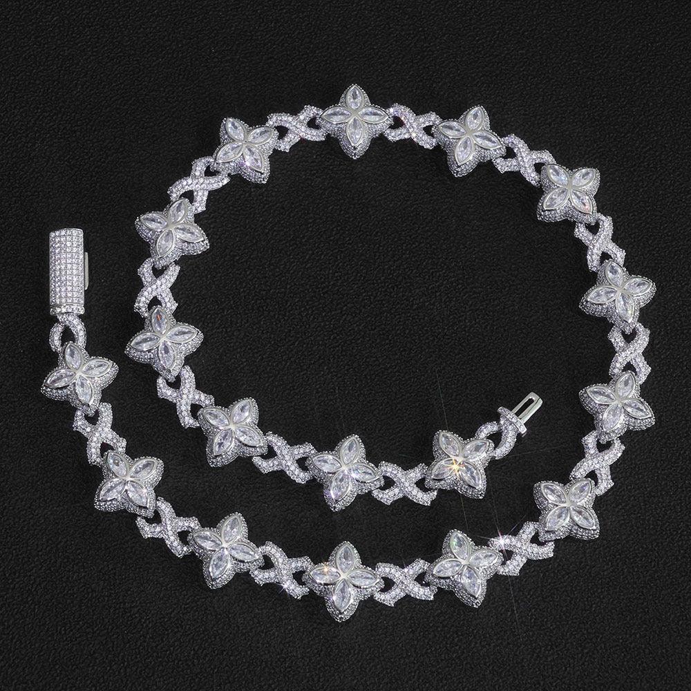 8mm Thorn Style Figure 8 Chain Zircon Necklace Hip Hop Bling for Women | Caratix Jewelry - CaratixJewelry