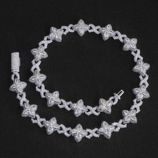 8mm Thorn Style Figure 8 Chain Zircon Necklace Hip Hop Bling for Women | Caratix Jewelry - CaratixJewelry