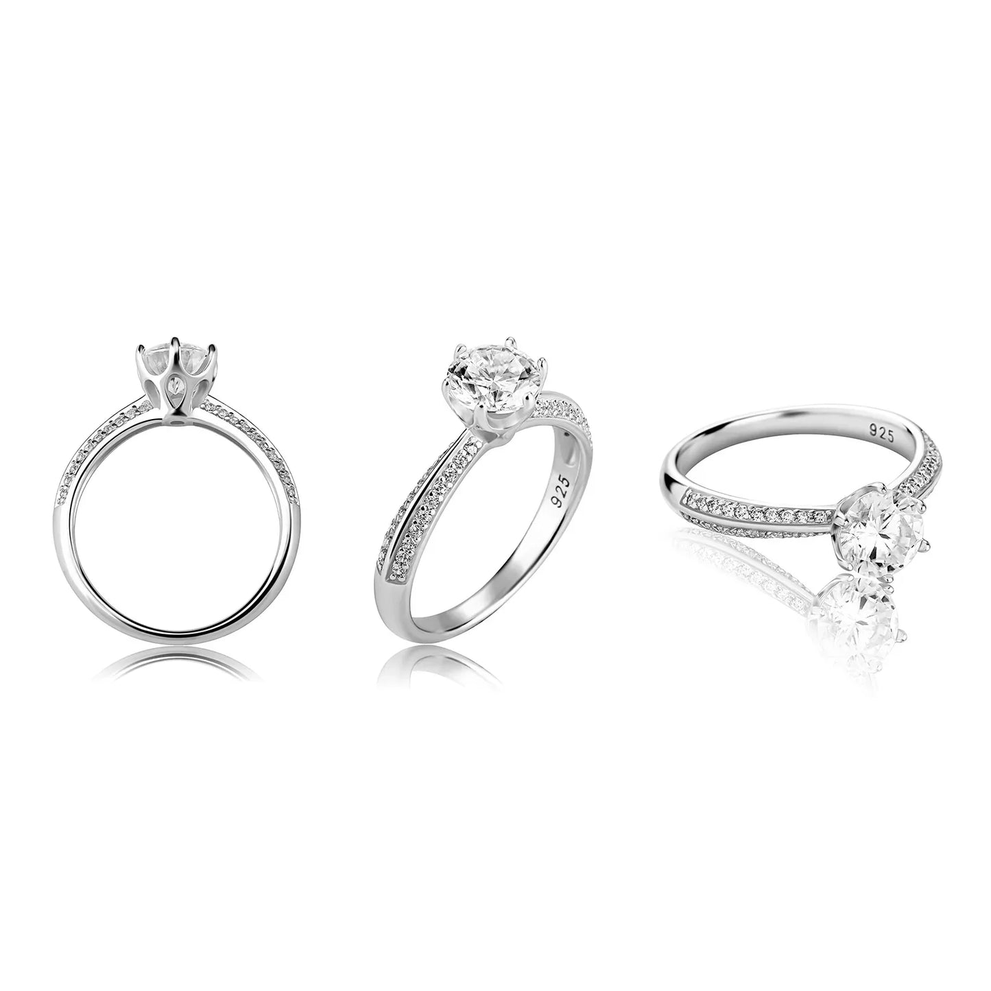 D Color VVS1 Moissanite Ring | S925 Silver Platinum Plated | Caratix