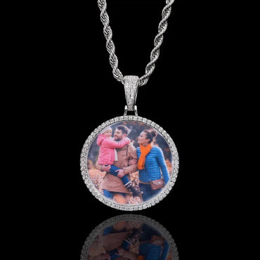 Custom Photo Pendant Hip Hop Necklace with Copper Frame and Zircon for Men | Caratix Jewelry - CaratixJewelry