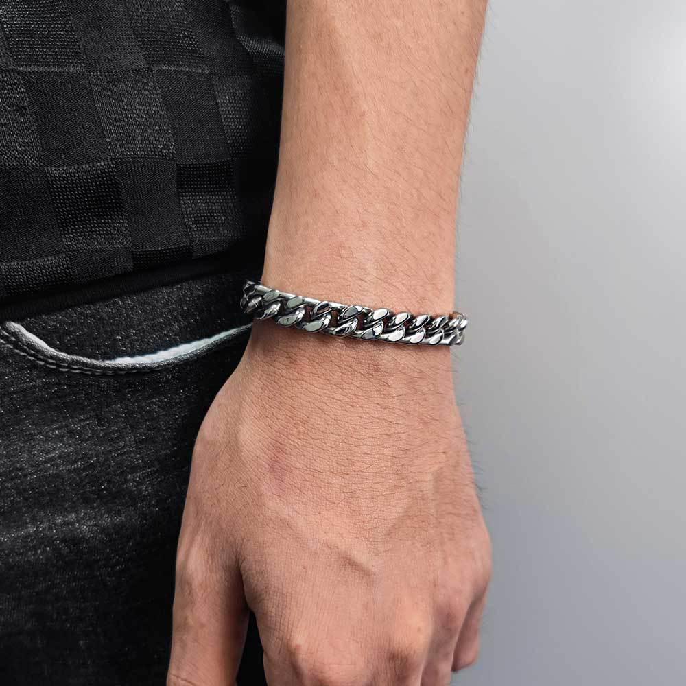 Hip Hop 4-Sided Grind Cuban Chain Bracelet Caratix Jewelry - CaratixJewelry