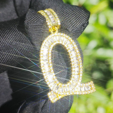 T Letter Single Row Pendant | CZ Iced Out Hip Hop Streetwear Trendy Necklace - CaratixJewelry