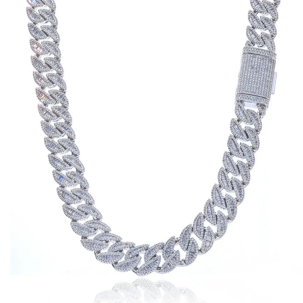 Custom 20mm Baguette Mixed-Cut Cuban Link Heavyweigh - CaratixJewelry