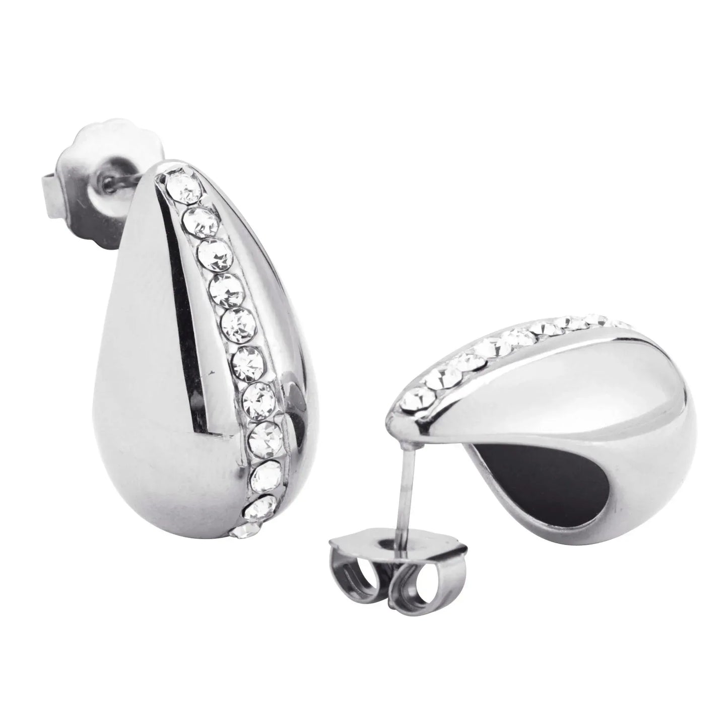 18K Gold Plated Drop-Shaped Zircon Earrings for Women | Trendy Titanium Steel Hip Hop Jewelry | Caratix Jewelry - CaratixJewelry