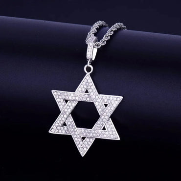 Men's Six-Pointed Star Necklace | Premium Copper CZ Geometric Jewelry Caratix - CaratixJewelry