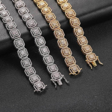 13mm Iced Out Square Chain Zircon Necklace for Men | Caratix Jewelry - CaratixJewelry