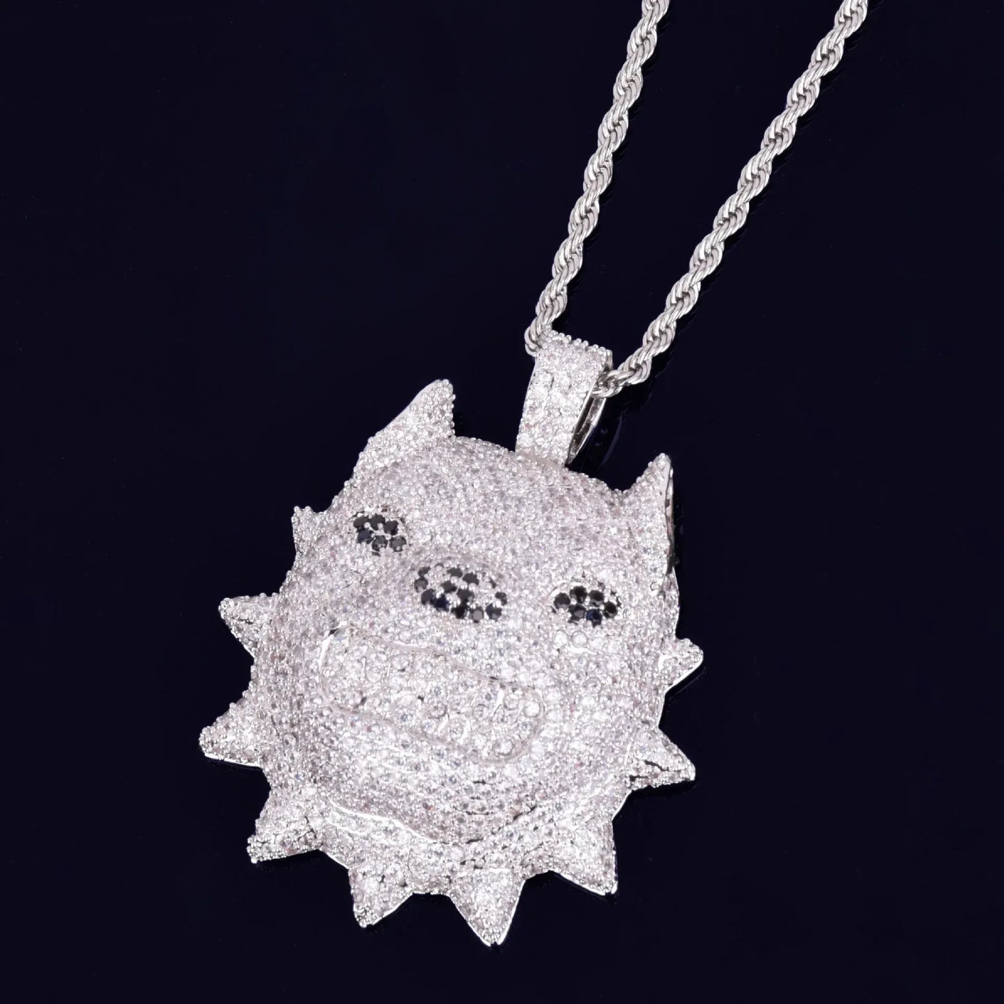 Iced Out 3D Pitbull Dog Pendant | Men's American Bully Head Necklace | Premium Copper CZ Canine Jewelry | Beast Mode Bling | Caratix - CaratixJewelry