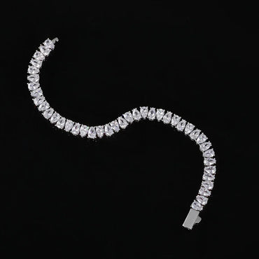 6mm Teardrop Zircon Tennis Chain Necklace Hip Hop Jewelry for Men | Caratix Jewelry - CaratixJewelry