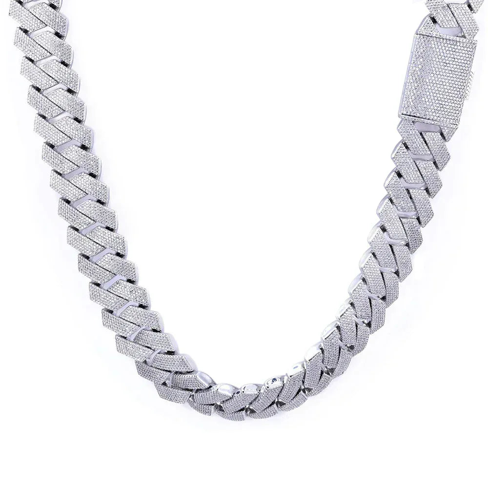 Iced Out Cuban Chain Necklace Six Row Cut Zircon - CaratixJewelry