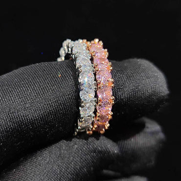 4mm Single-Row Zircon Ring for Men | Trendy Hip Hop Jewelry | Caratix Jewelry - CaratixJewelry