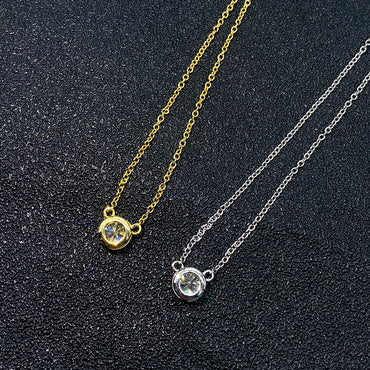 S925 Sterling Silver Bubble Moissanite Necklace | Floating Circle Pendant | Caratix
