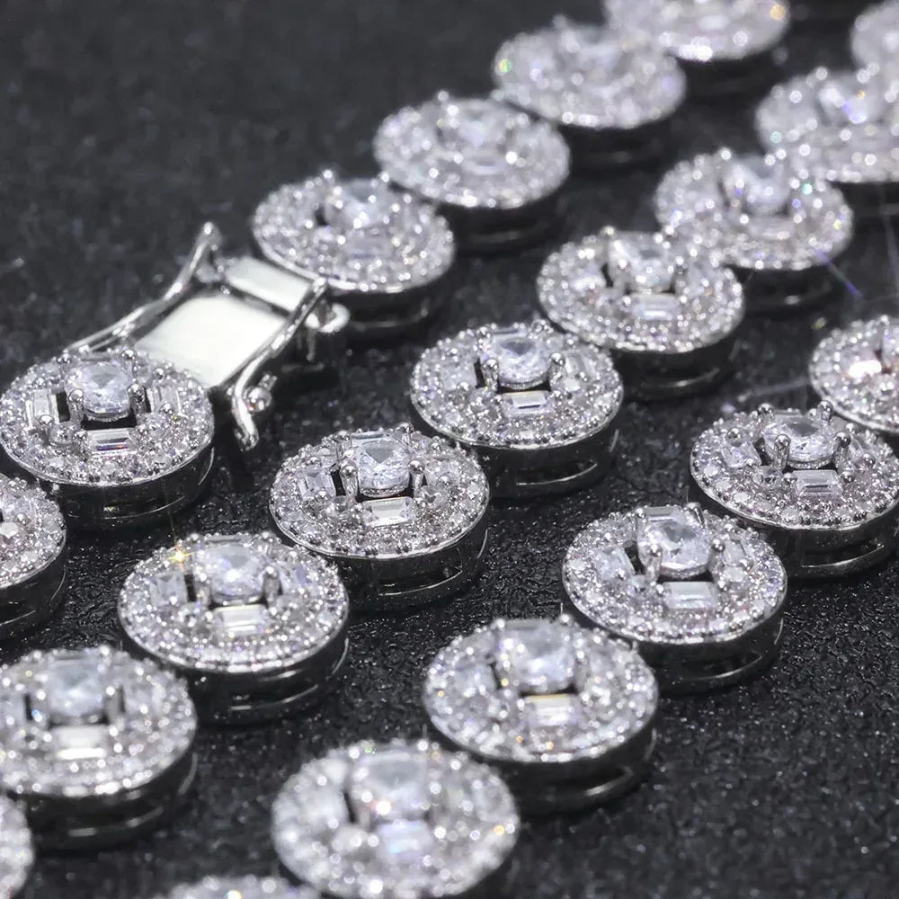 Custom Round Baguette Cluster Chain | Cuban Link & Gold Chain Alternative | Caratix - CaratixJewelry