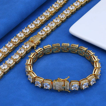 Custom 10mm Baguette Sugar Link Bracelet Hip Hop Jewelry | Caratix - CaratixJewelry