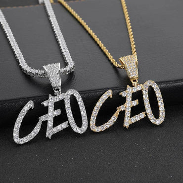 Custom Hip Hop Letter & Number Pendant Necklace with Zircon Stones for Men and Women | Caratix Jewelry - CaratixJewelry