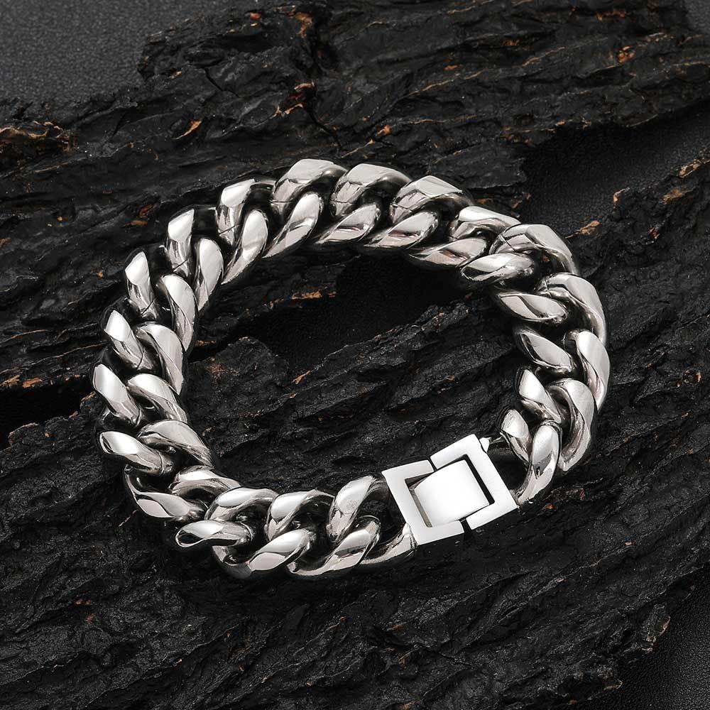 Miami Cuban Link Titanium Steel Bracelet for Men | Caratix Jewelry - CaratixJewelry