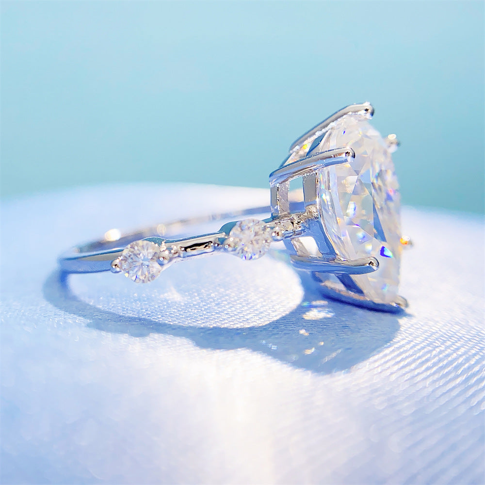 2026 Summer New S925 Silver 4ct Pear Cut Moissanite Ring | 4 Carat D VVS1 Teardrop | Caratix