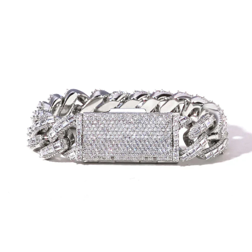 Custom 18mm Baguette Mixed Cuban Necklace | Heavyweight - CaratixJewelry