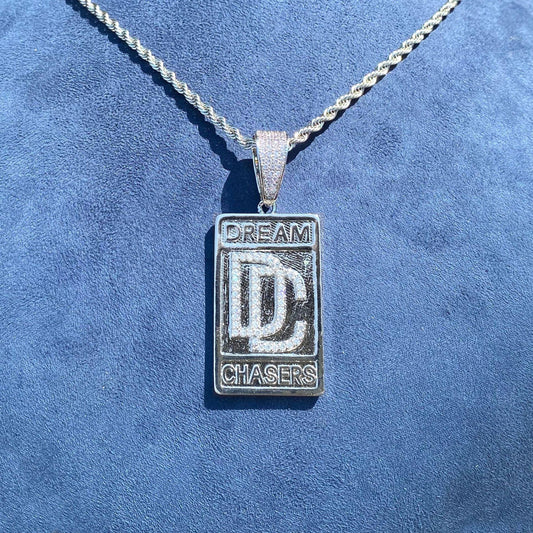 Iced Out Dog Tag Letter Pendant | Real Copper CZ Plaque Necklace - CaratixJewelry
