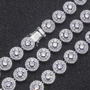 Rapper Iced Out Chain Round Link Zircon Hip Hop Necklace for Men | Caratix Jewelry - CaratixJewelry