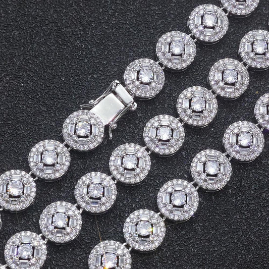 Rapper Iced Out Chain Round Link Zircon Hip Hop Necklace for Men | Caratix Jewelry - CaratixJewelry