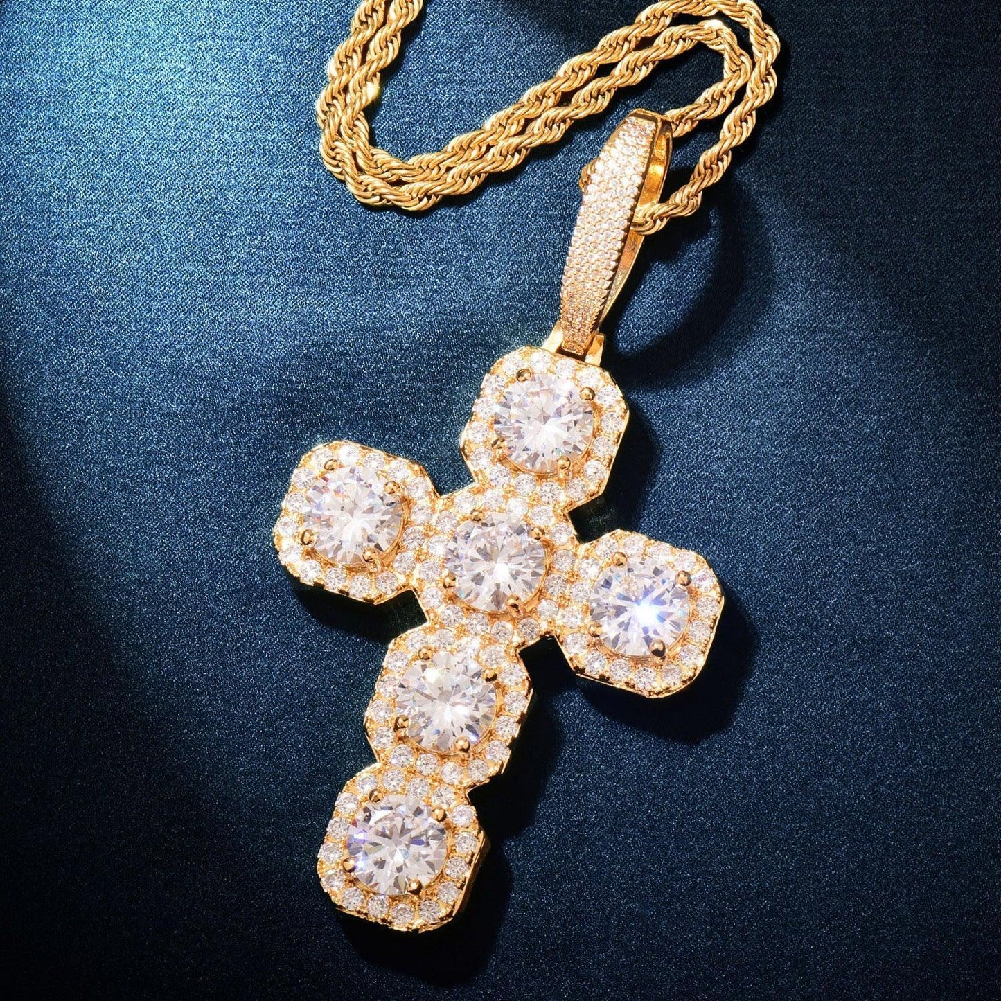 CZ Cross Pendant Necklace | Hip Hop Punk Streetwear Jewelry - CaratixJewelry