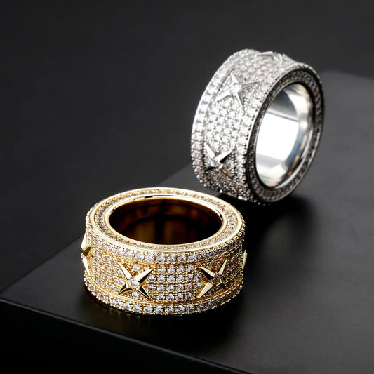 Unisex Vintage Iced Out Ring | Full Micro-Pave Round Band | Caratix