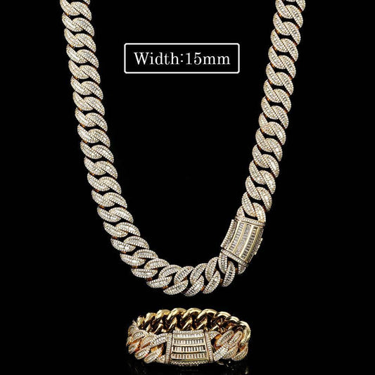Custom Baguette Mixed-Cut Cuban Link Miami Clasp - CaratixJewelry