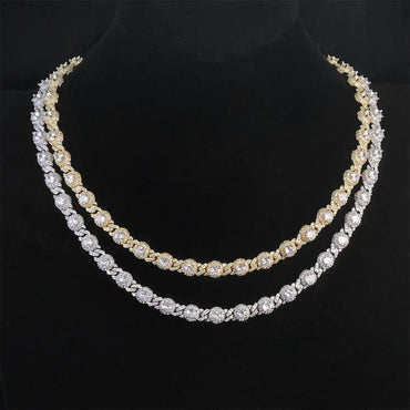 7.5mm Moissanite Bead Chain Necklace – S925 Sterling Silver Minimalist Luxury Hip Hop Jewelry - CaratixJewelry