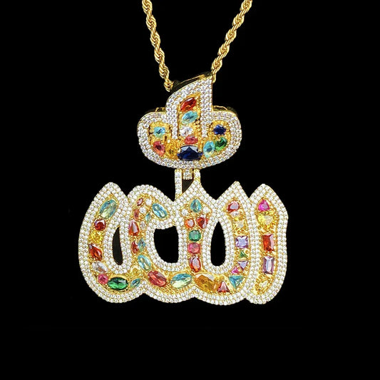 VVS Moissanite Hip Hop Pendant | Passes Tester | Men's Multicolor Iced Out Necklace - CaratixJewelry
