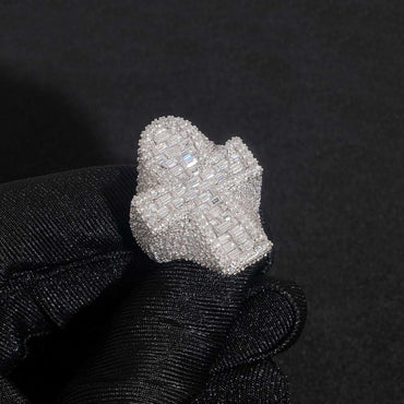 Moissanite Cross Men’s Ring | S925 Silver Iced Out Hip Hop Fashion Jewelry - CaratixJewelry