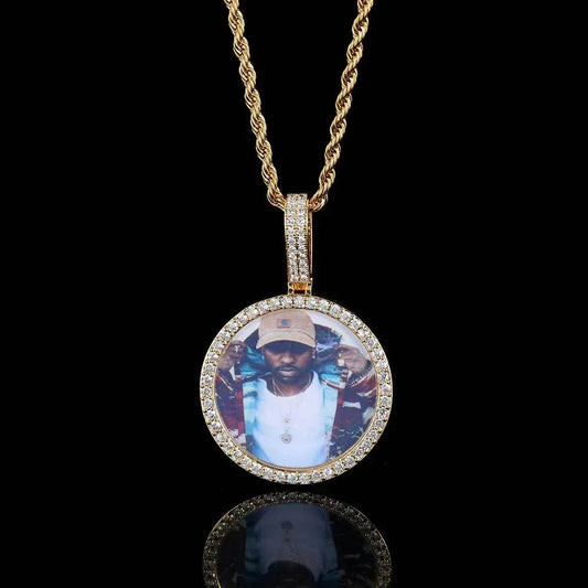 Custom Photo Pendant DIY Necklace with Full Frame for Men | Caratix Jewelry - CaratixJewelry