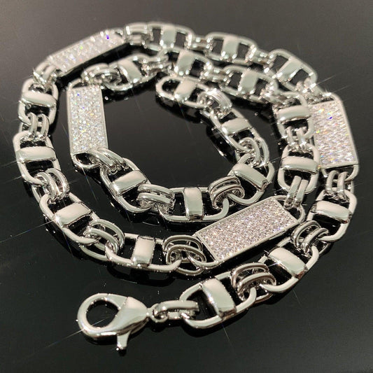 8mm Square Cuban Chain Necklace with Copper & Zircon | Multiple Sizes Hip Hop Jewelry | Caratix Jewelry - CaratixJewelry