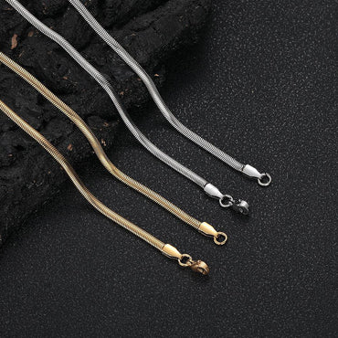 Stainless Steel Snake Chain Necklace Bracelet Hip Hop Bling | Caratix Jewelry - CaratixJewelry