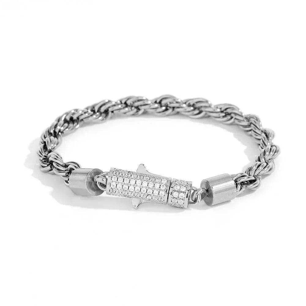 6mm Twist Rope Chain Stainless Steel Bracelet Caratix Jewelry - CaratixJewelry
