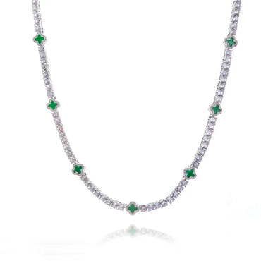 4mm Enamel Tennis Chain Necklace Zircon Rapper Iced Out Chain Style | Caratix Jewelry - CaratixJewelry