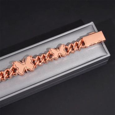 15mm Butterfly Moissanite Cuban Link Bracelet – S925 Sterling Silver Iced-Out Hip Hop Men’s Streetwear Jewelry - CaratixJewelry