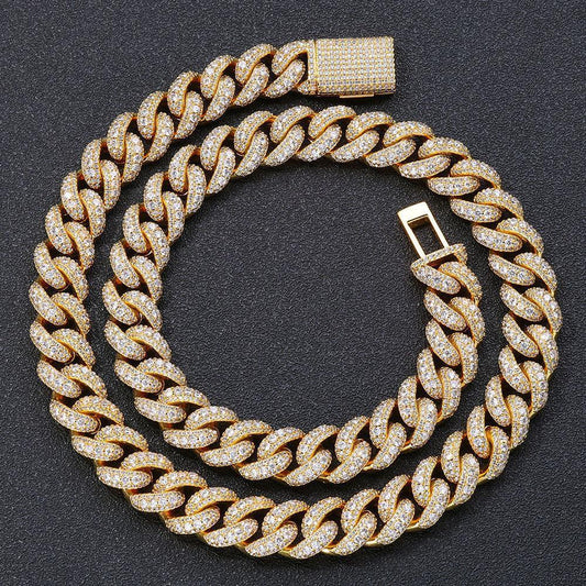 Iced Out Bubble Cuban Chain Zircon Hip Hop Necklace for Men | Caratix Jewelry - CaratixJewelry