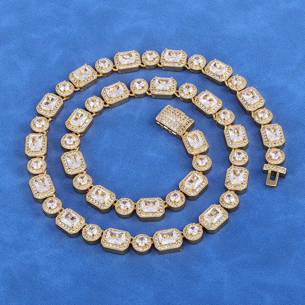 Custom 10mm S925 Silver Baguette & Round Chain | Luxury Hip Hop Bling | Caratix - CaratixJewelry
