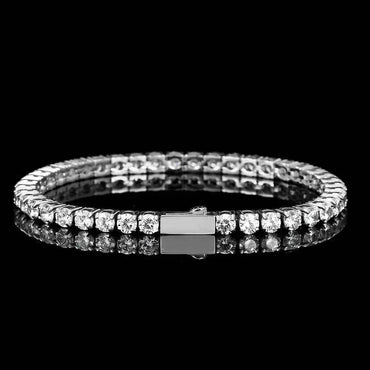 4mm Zircon Tennis Chain Bracelet with Spring Clasp Stainless Steel for Men | Caratix Jewelry - CaratixJewelry