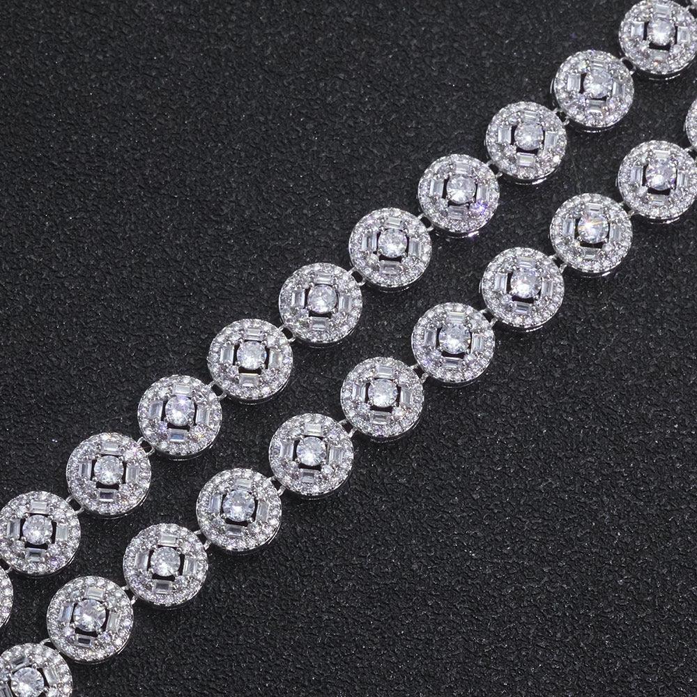 Rapper Iced Out Chain Round Link Zircon Hip Hop Necklace for Men | Caratix Jewelry - CaratixJewelry