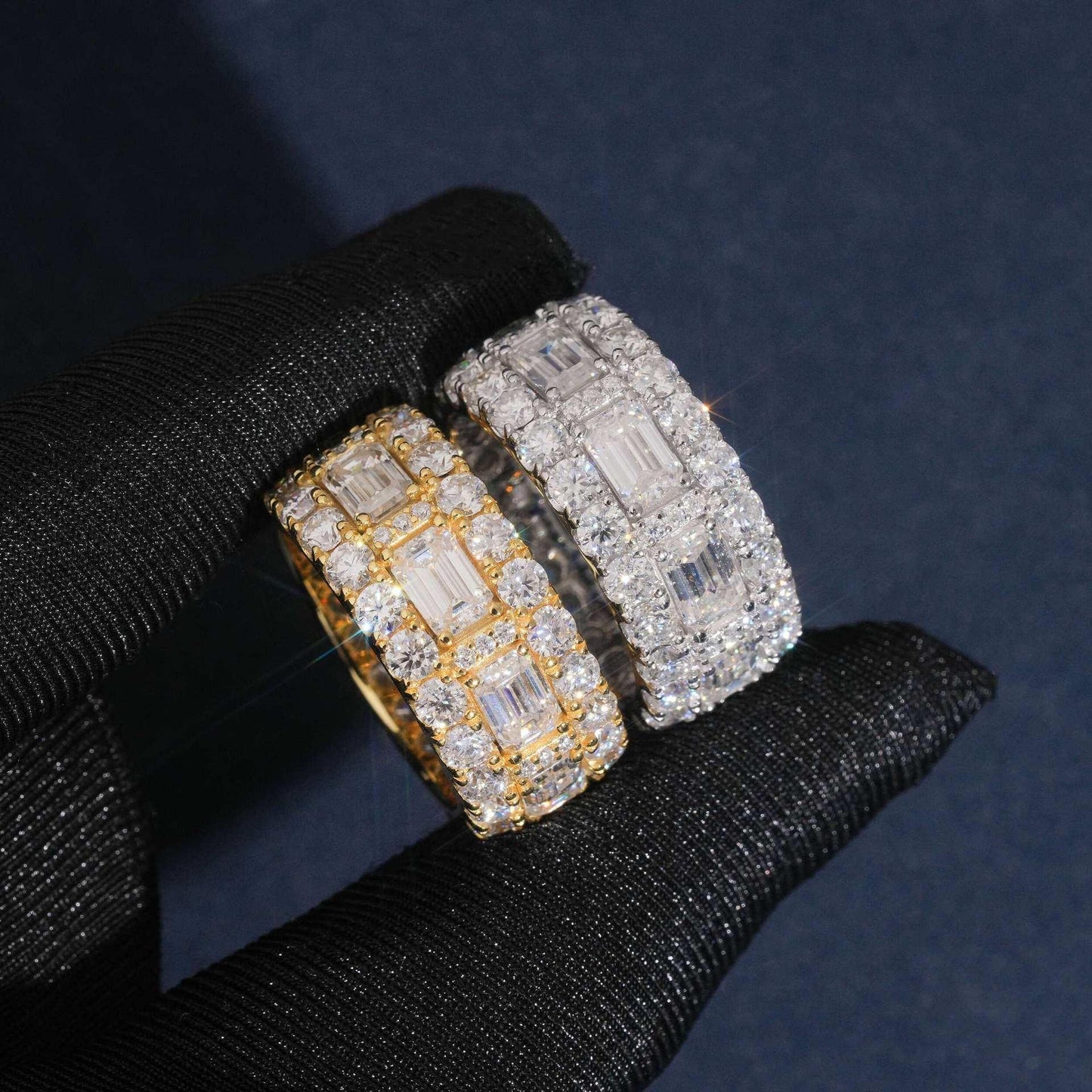 Moissanite Men’s Hip Hop Ring | S925 Silver Full Iced Out Streetwear Jewelry - CaratixJewelry