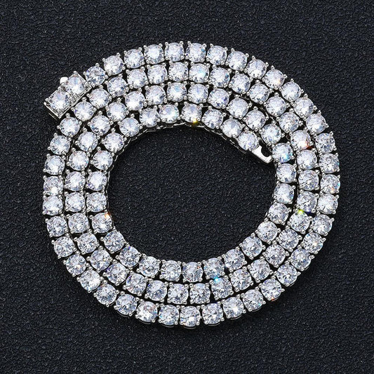 Tennis Chain Necklace with Zircon Stones and Spring Clasp for Men | Caratix Jewelry - CaratixJewelry