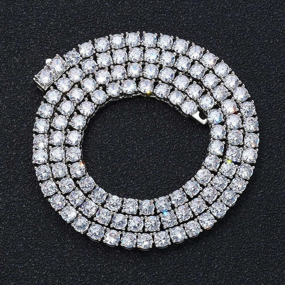 Tennis Chain Necklace with Zircon Stones and Spring Clasp for Men | Caratix Jewelry - CaratixJewelry