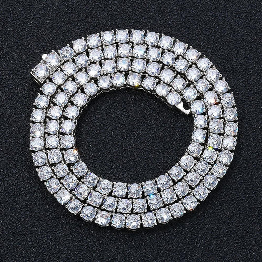 Tennis Chain Necklace with Zircon Stones and Spring Clasp for Men | Caratix Jewelry - CaratixJewelry