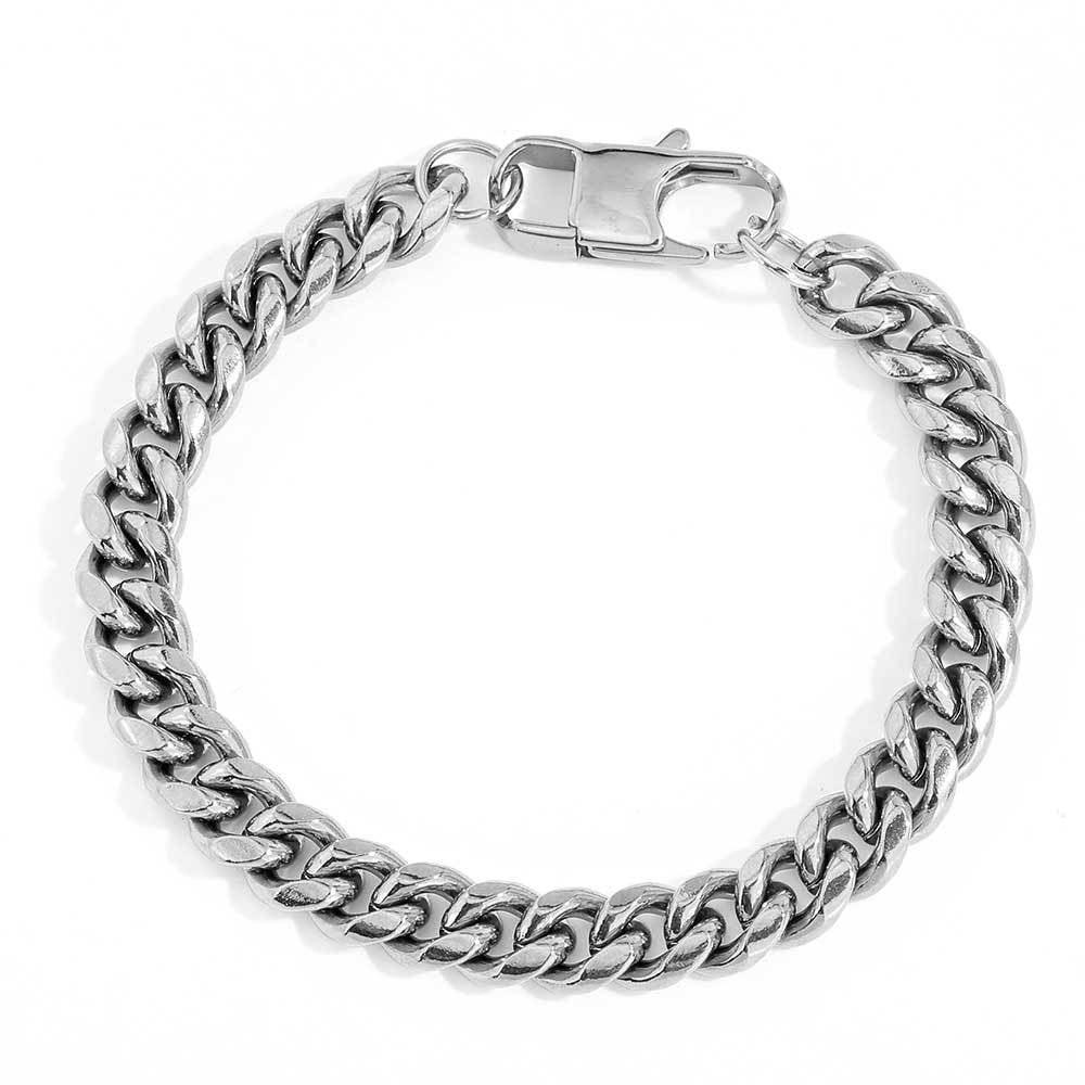 Cuban Link Bracelet with Cowboy Clasp for Men | Caratix Jewelry - CaratixJewelry