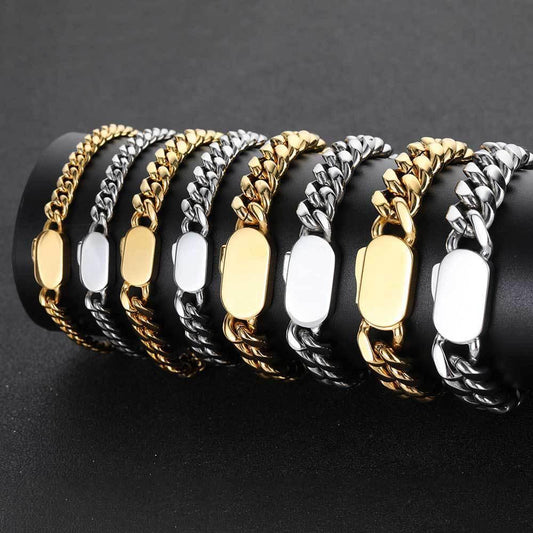 Cuban Link Bracelet with Single Spring Clasp Caratix Jewelry - CaratixJewelry