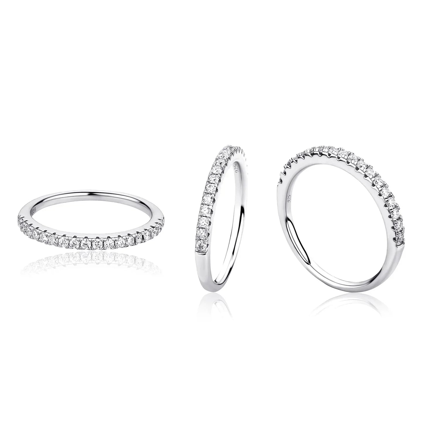 D Color Moissanite Ring S925 Sterling Silver | Minimalist Couple Band | Caratix
