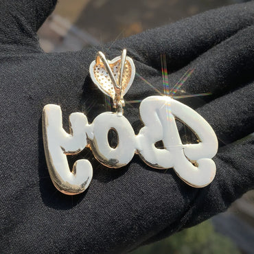 Letter Pendant with Heart Clasp | DIY Hip Hop Initial Necklace for Couples - CaratixJewelry