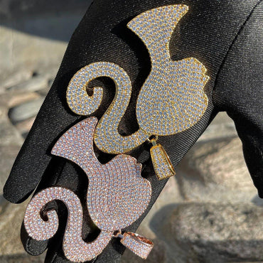 Iced Out "Hip Hop Baddie" Figure Pendant | Women's Real Gold Plated Necklace - CaratixJewelry
